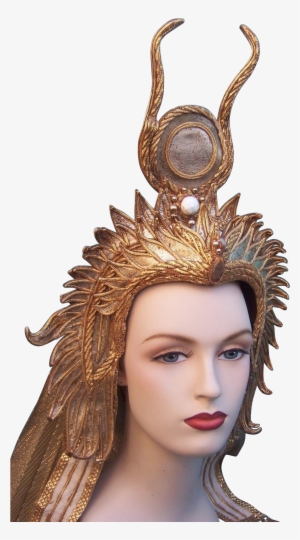 Cleopatra Theatrical Headdress Gold Lame With Pearls - Cleopatra Crown