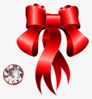 Decoration Clipart Ribbon Png - Red Bow With Diamond