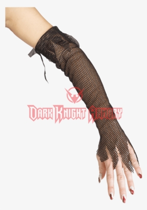 Black Fishnet Glovelets - Black Fishnet Vampire Gloves 6333