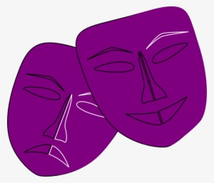 Purple Theatre Masks Jgh Clip Art - Purple Theater Masks