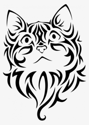Tattoo Cat Vector Image - Tribal Kitten