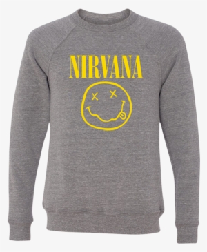 Smiley Tri-blend Crewneck Sweater - Nirvana Smiley