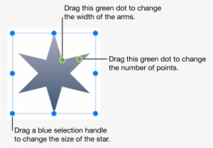 A Star Shape Selected, With Two Green Dots That You - Diagram