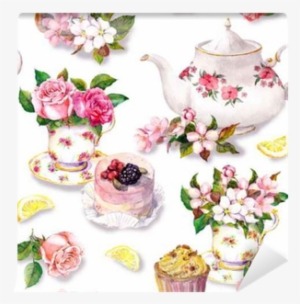 Flowers, Teacup, Cake, Teapot - Oscar Stone Doğaltaş Nihale 61