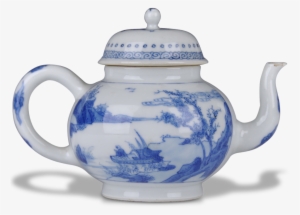 A Blue & White Landscape Teapot - Teapot