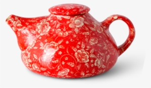 Teapot Large Red Roseblock - Teapot