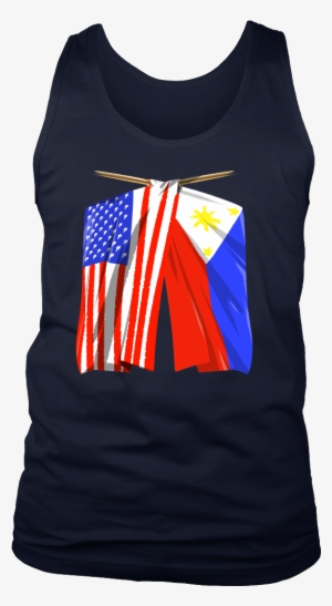 Philippines Flag Tank Filipino American Flag Tank - T-shirt