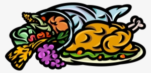 Thanksgiving Turkey Dinner With Cornucopia - Thanksgiving