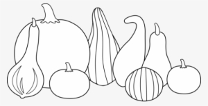Thanksgiving Clipart Gourd - Black And White Gourds