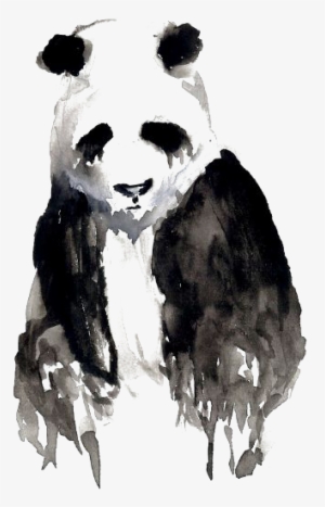 Giant Panda Watercolor Painting Oogway Drawing Art - Abstract Panda Art