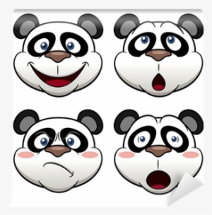 Illustration Of Cartoon Panda Face Wall Mural • Pixers® - Vector Graphics