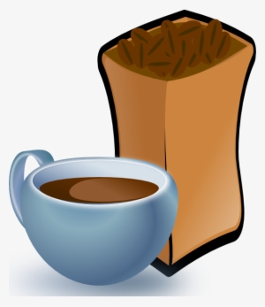 Cup Of Coffee With Sack Of Coffee Beans Clip Art At - Coffee Beans Clip Art