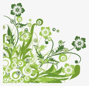 Green Floral Design Vector Graphic Copy - Green Flower Vector Png