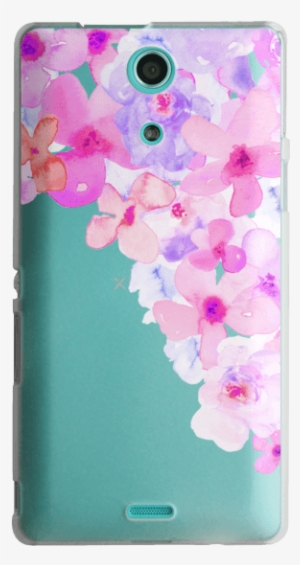 Bright Purple Watercolor Flowers Painted Floral Design - Mobile Phone Case