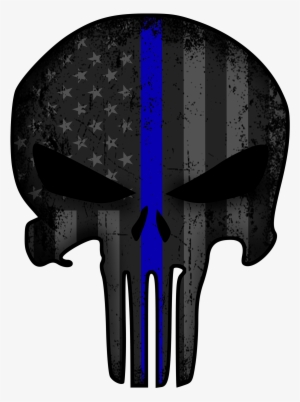 punisher thin blue line decal - red and blue punisher