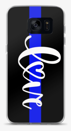 Thin Blue Line Love Script Samsung Case - Thin Blue Line
