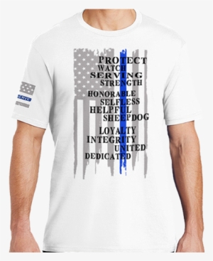Thin Blue Line Shirt White American Flag With Blue - Thin Blue Word Police With Blue Shirt Designs