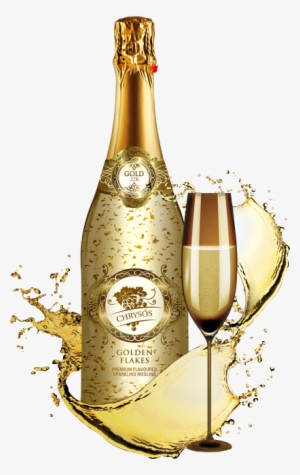 Chrysós - Gold Champagne Bottle Png