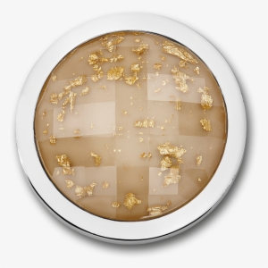 Luna Champagne Stainless Steel Disc With Gold Flakes - Circle
