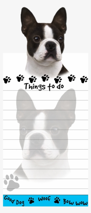 Boston Terrier List Stationery Notepad - Bundle - 2 Items: Boston Terrier Magnetic List Note