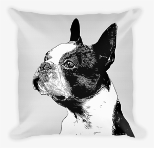 Boston Terrier Duotone Comic Decorative Pillow - Boxer