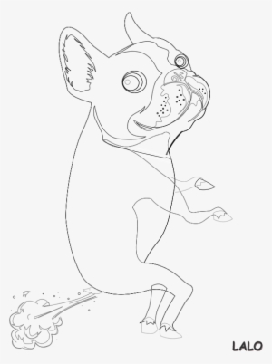 The Dog That Farts Everyday After - Line Art
