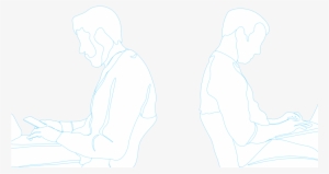 Two Men Back To Back Wireframe