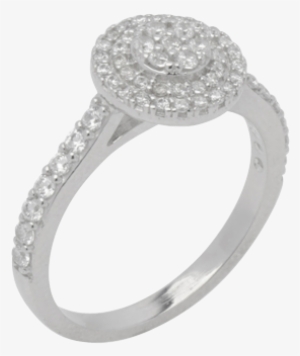 14k White Gold Ring With 59 Diamond Stones For Engagement - 14k White Gold