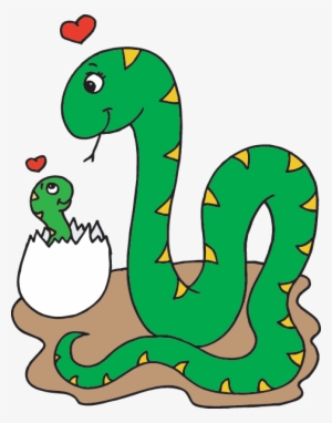 Mom Snake - Cartoon Snake With Eggs