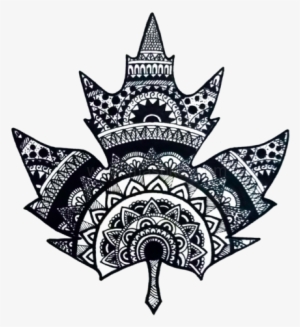Leaf Mandala Canvas Print - Drawing