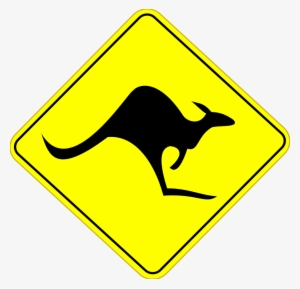Road Trip Clipart - Caution Kangaroo Sign