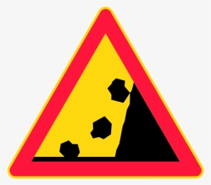 Finland Road Sign - Beware Falling Rocks