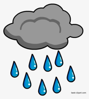 Grey Cloud And Rain Free Clip Art Image - Grey Clouds Clipart