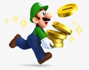Luigi With Coins - New Super Mario Brothers 2 (nintendo 3ds)