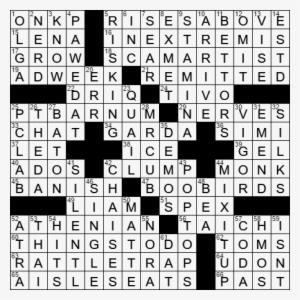 La Times Crossword Answers 18 Mar 17, Saturday - New York Times Crossword 2018