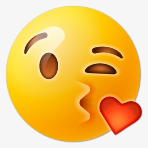 Cara Lanzando Un Beso Con Corazón - Emoji Beso Con Corazon