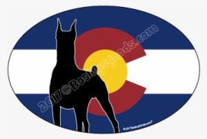 I Love My Colorado Doberman Sticker Oval
