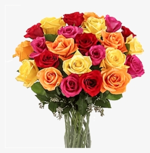 Best Wishes - Red Yellow And Pink Roses