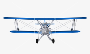 Blue Biplane Front 3d - Biplane Transparent Background