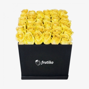 Black Box Of Yellow Roses - Pink Roses In A Box