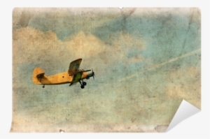 Vintage Military Postcard Isolated, Flying Biplane - Avro Lancaster