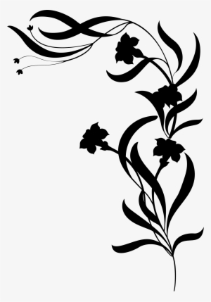 Flower Silhouette Pictures At Getdrawings - Flower Vine Clip Art Black And White