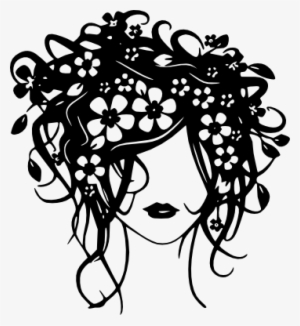 Wall Decals, T-shirts, Personalized Mugs & Much - Silhouette Of Woman With Flowers