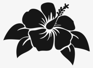 Hibiscus Flower Island Die Cut Vinyl Decal Pv - Hawaiian Flower Silhouette