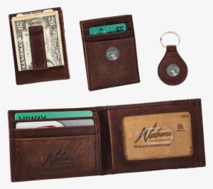 Dynasty Leather Front Pocket Wallet/key Fob Gift Set