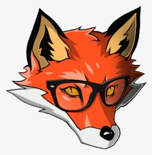 Great Orange Fox In Black Glasses Tattoo Design By - Fox Art Png