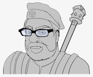 cleric sax grim with glasses - cartoon