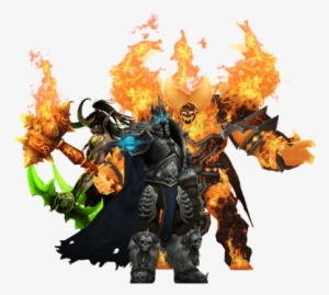 World Of Warcraft Group Of Characters With Fire - World Of Warcraft Png