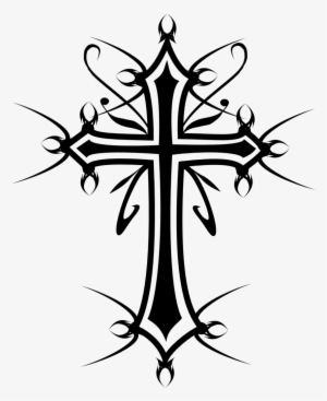 Lines Clipart Gothic - Gothic Cross Drawing