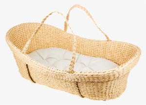 Nature Baby Moses Basket Includes Organic Wool Mattress - Organic Baby Moses Basket